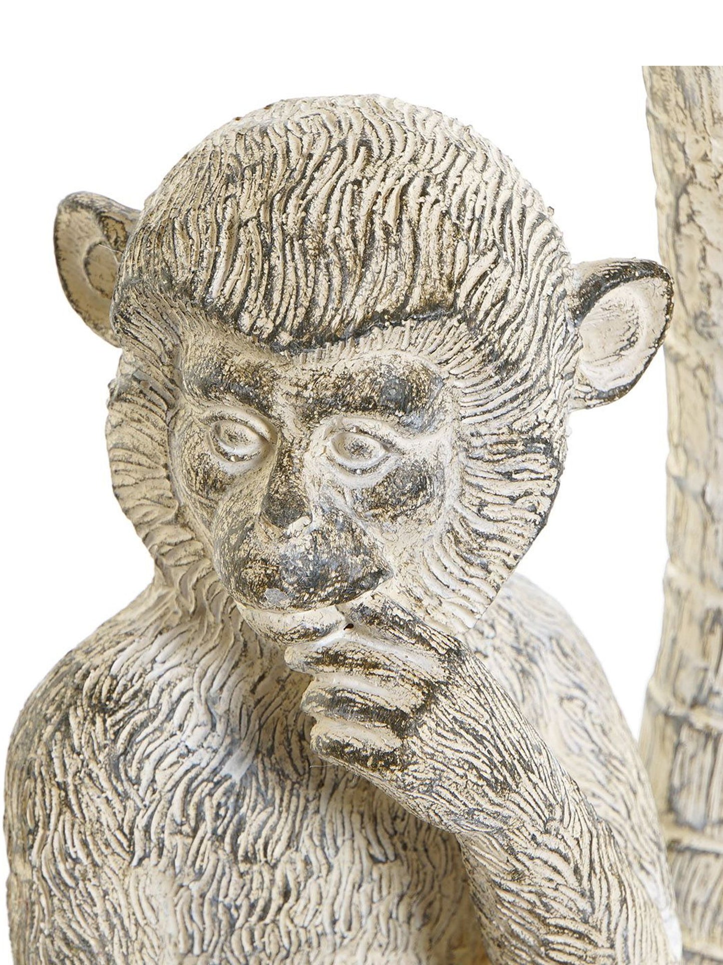 Figura Mono Blanco Resina 30 cm - Inciensos y Velas